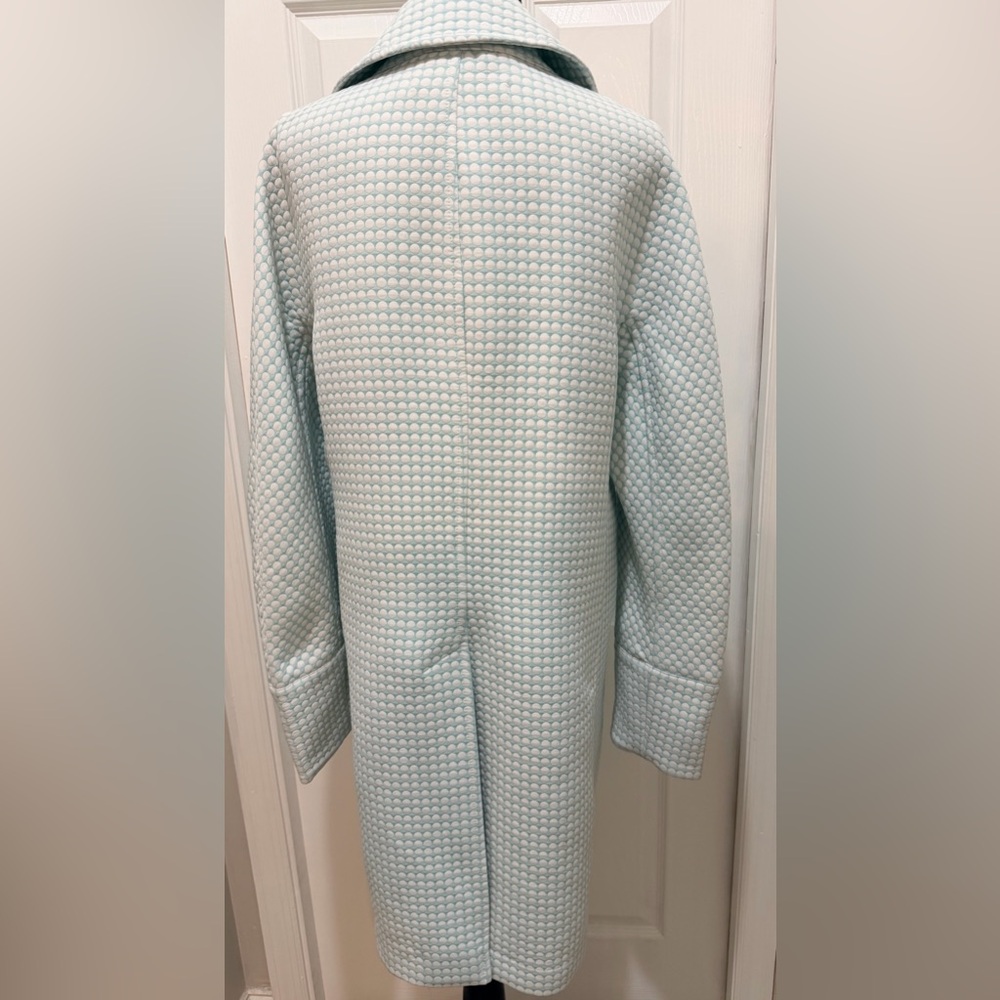 Perry Ellis Soft Blue Trench Coat | Classic Layering Piece | Like New - Picture 7 of 11